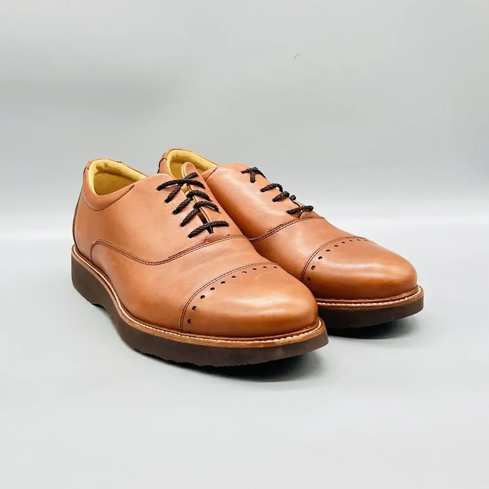 Samuel Hubbard Shoes Mens 7.5 Brown Leather Cap Toe Derby Oxford Dress Comfort